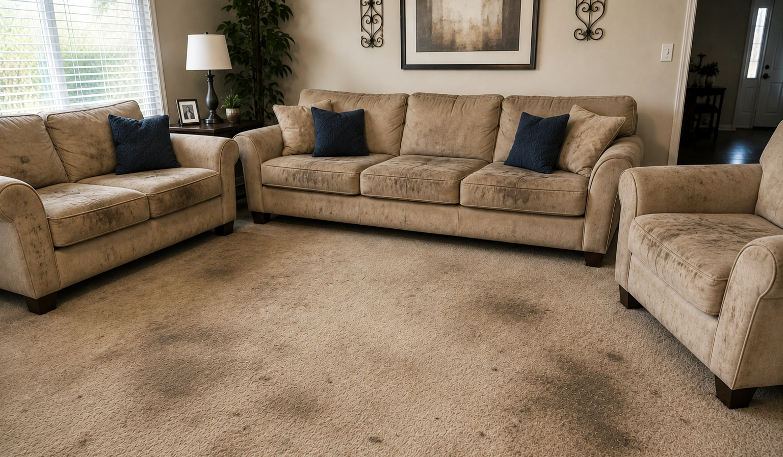Carpets before our cleaning service