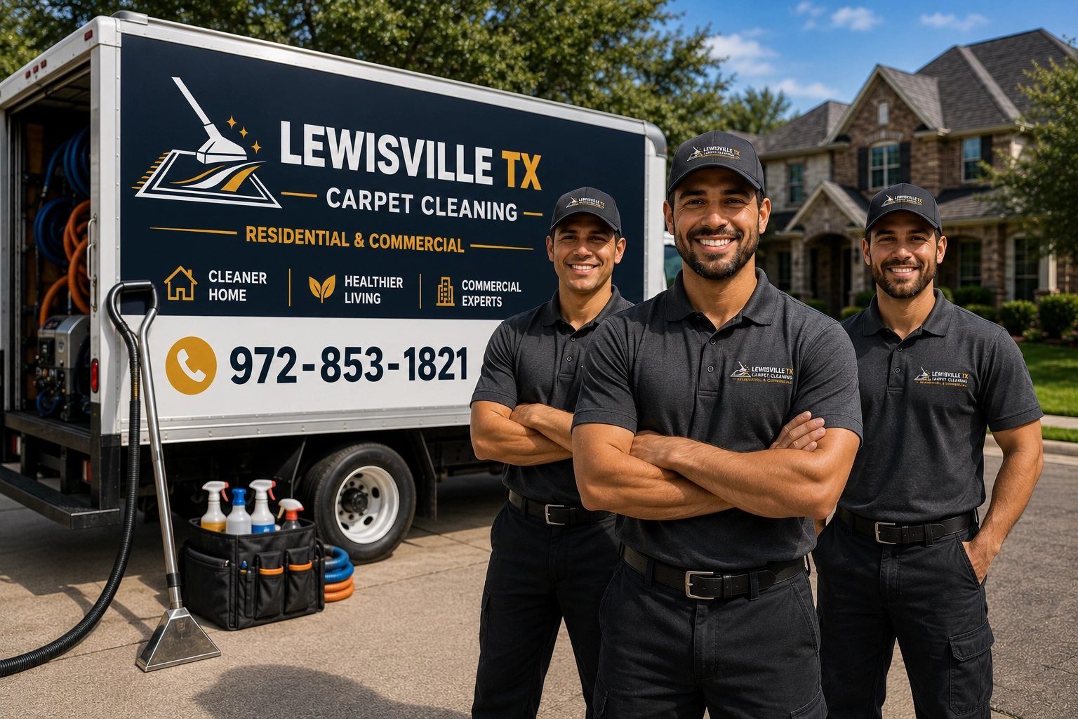 Professional carpet cleaning team