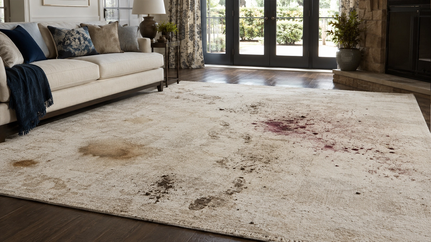 Rugs before our cleaning service