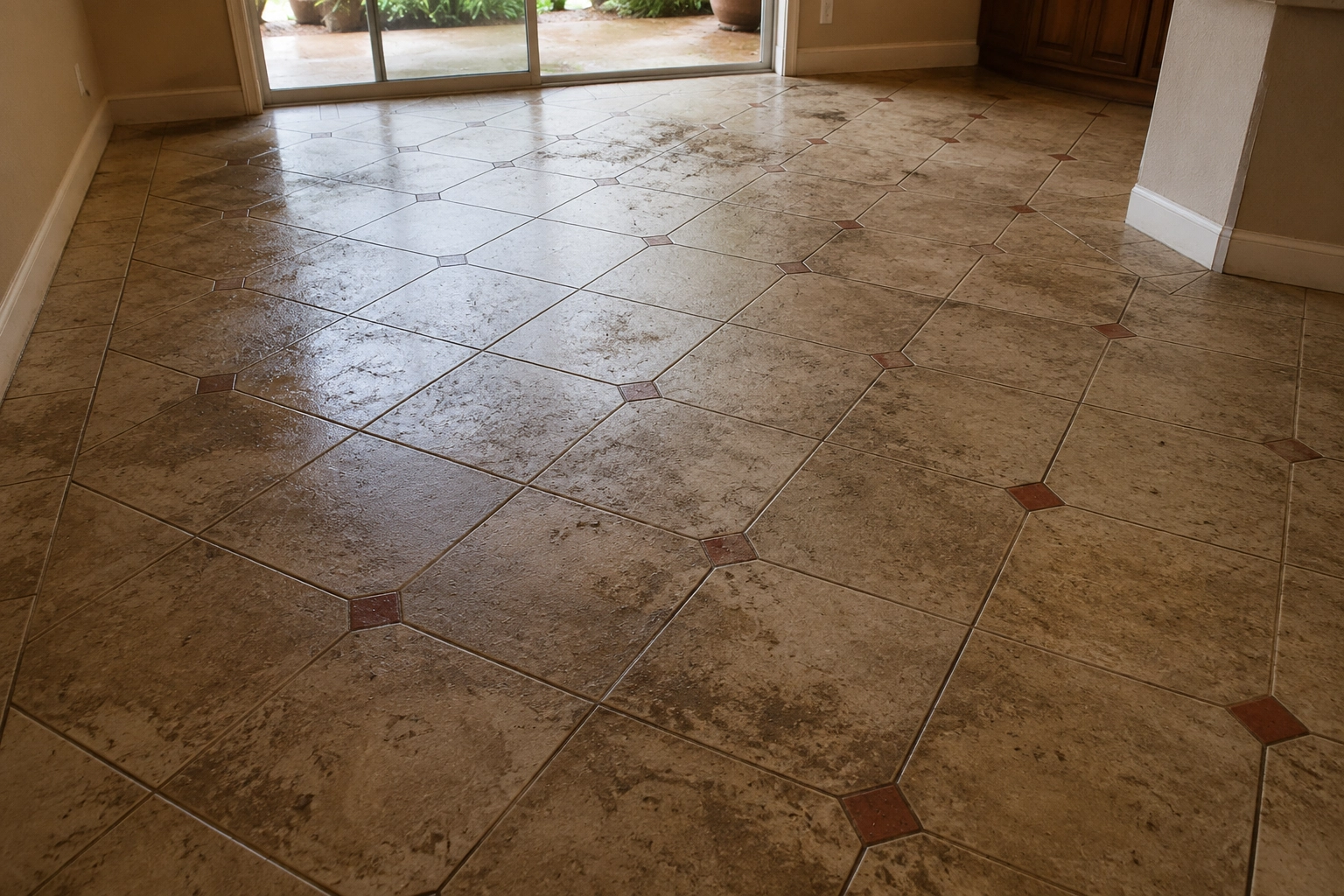 Before tile and grout cleaning